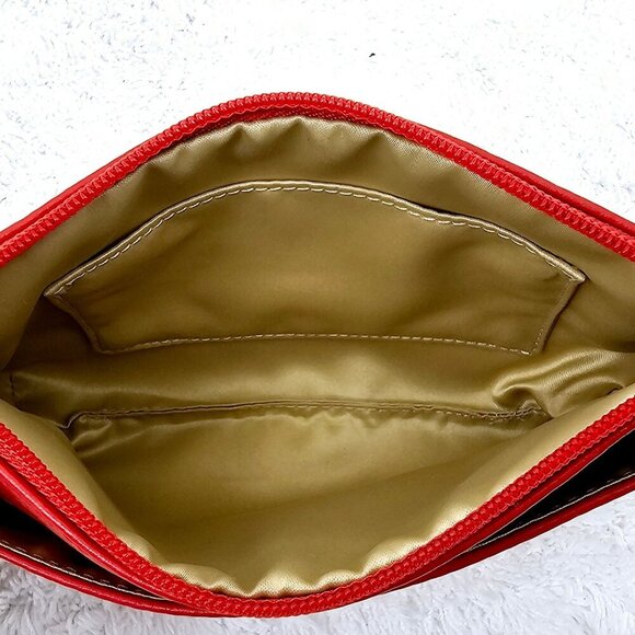 COACH Coral Red Pebble Leather Large Wallet Wristlet Purse - Picture 13 of 14